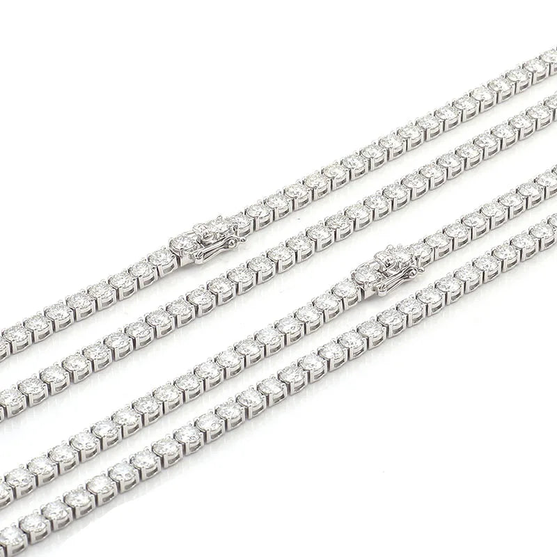 Moissanite Necklace S925 Link Chain Eternity Necklace 4 mm D Color VVS1 Tennis Necklace