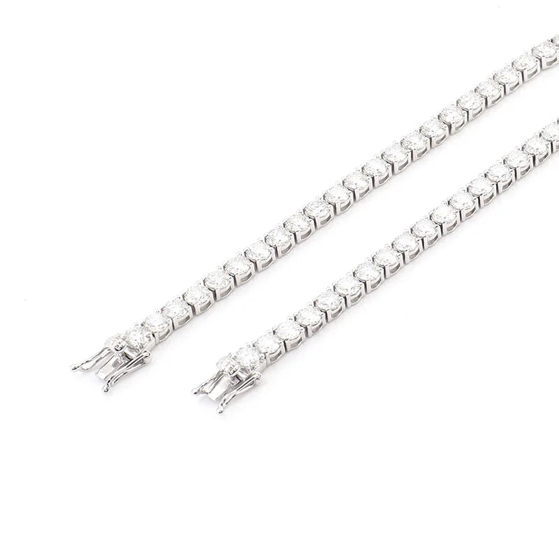 Moissanite Necklace S925 Link Chain Eternity Necklace 4 mm D Color VVS1 Tennis Necklace