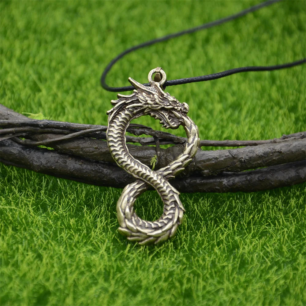 Vintage Dragon Necklace Pendant Gothic Accessories Amulet Viking Runes Jewelry Necklace Women Men