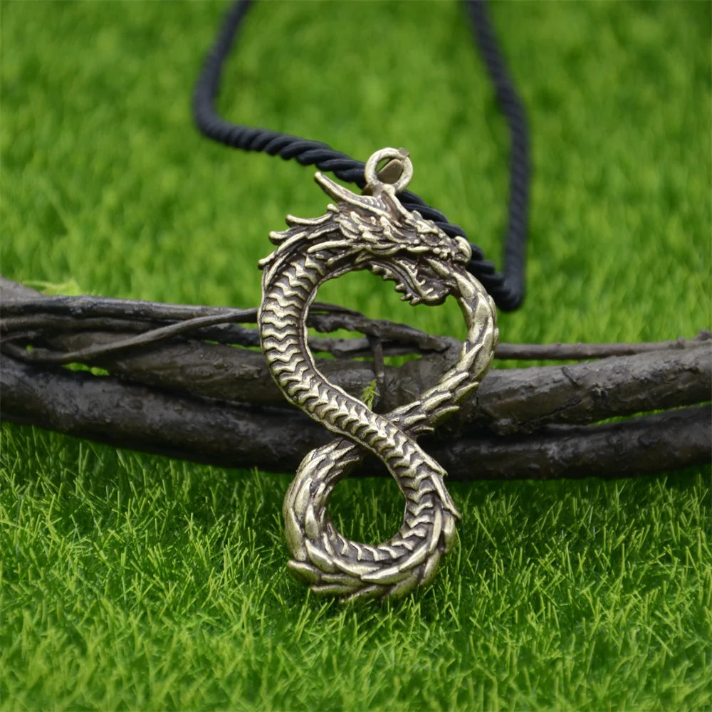 Vintage Dragon Necklace Pendant Gothic Accessories Amulet Viking Runes Jewelry Necklace Women Men